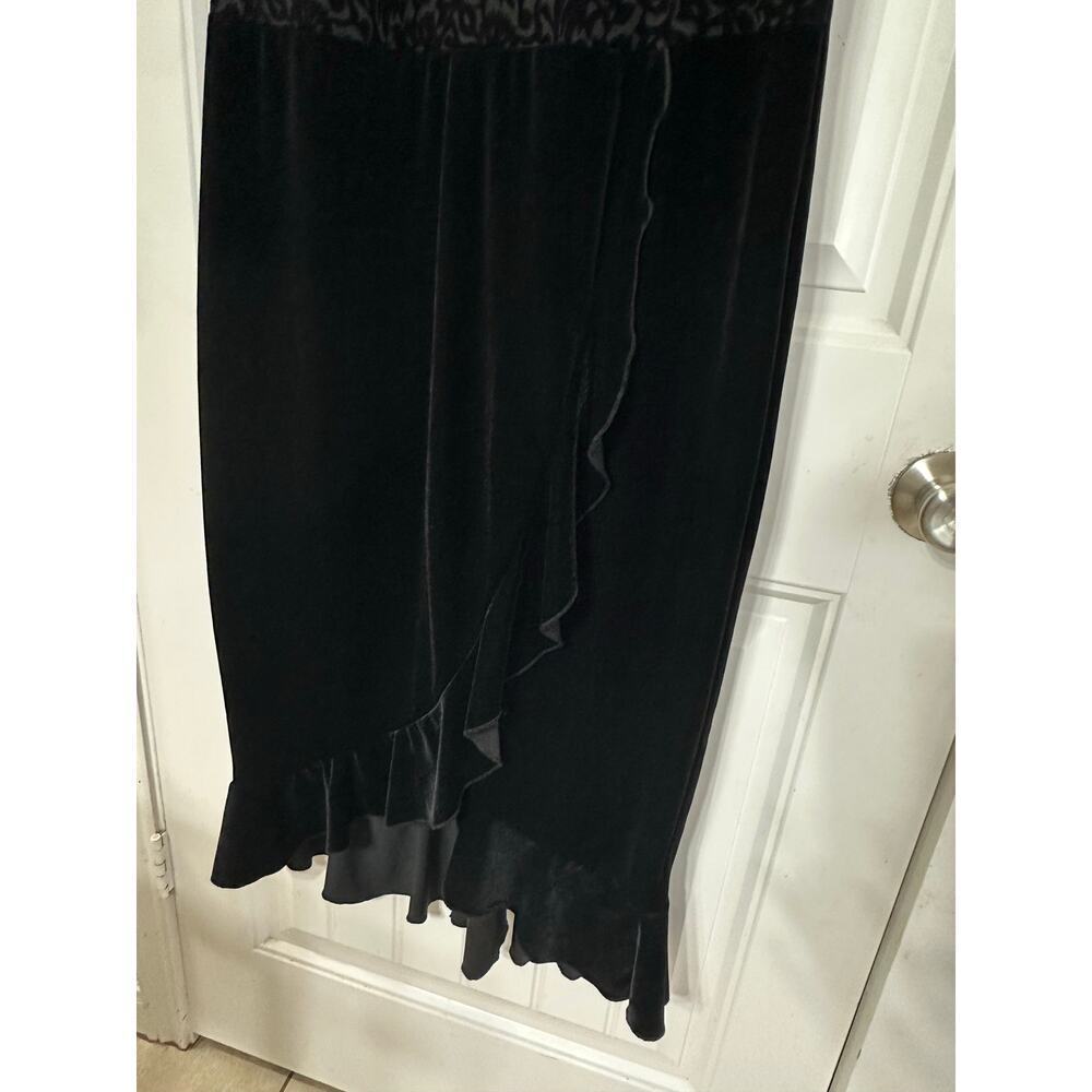 Whimsigoth Black Velvet Burnout Romantic Feminine Dress Women 12/14 Valentines - Picture 9 of 9